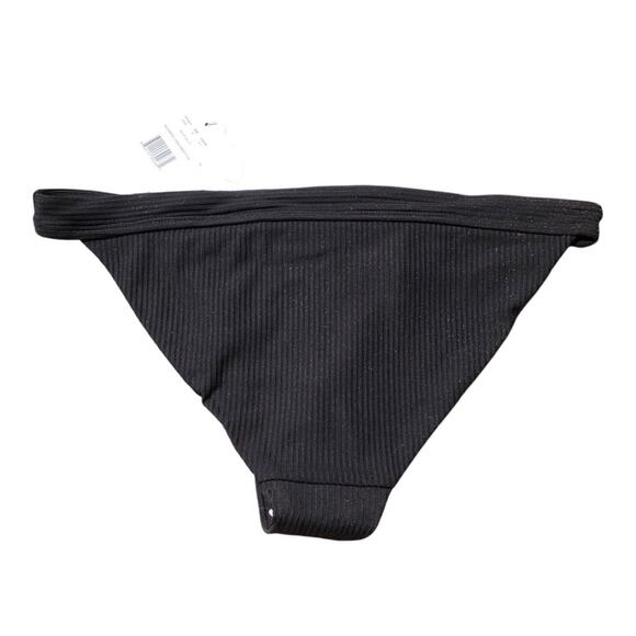 Andie NWT The Bold Banded Cheeky Rib Flattering Bikini Bottom Black Medium - Picture 7 of 16
